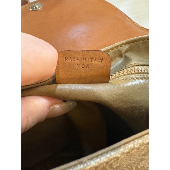 CELINE Vintage Triomphe Monogram Canvas Leather Saddle Crossbody Bag - Picture 10 of 14